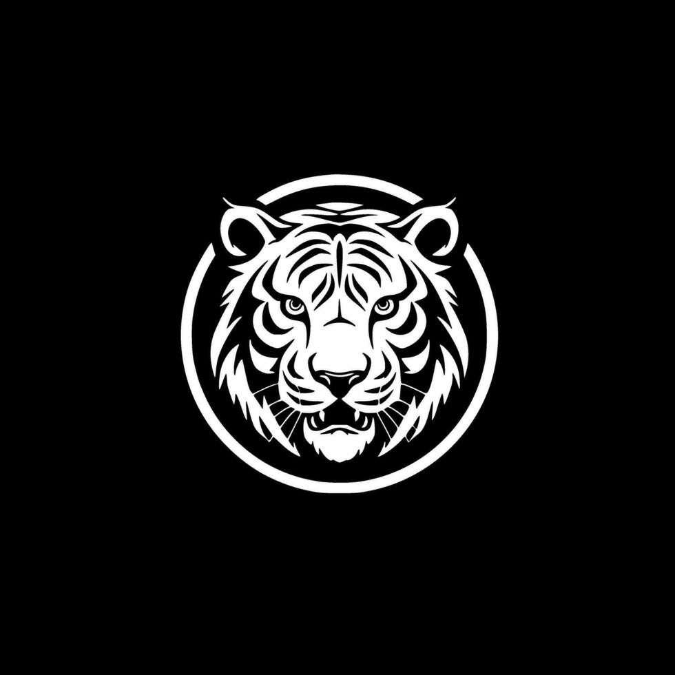 Tiger, Black and White Vector illustration