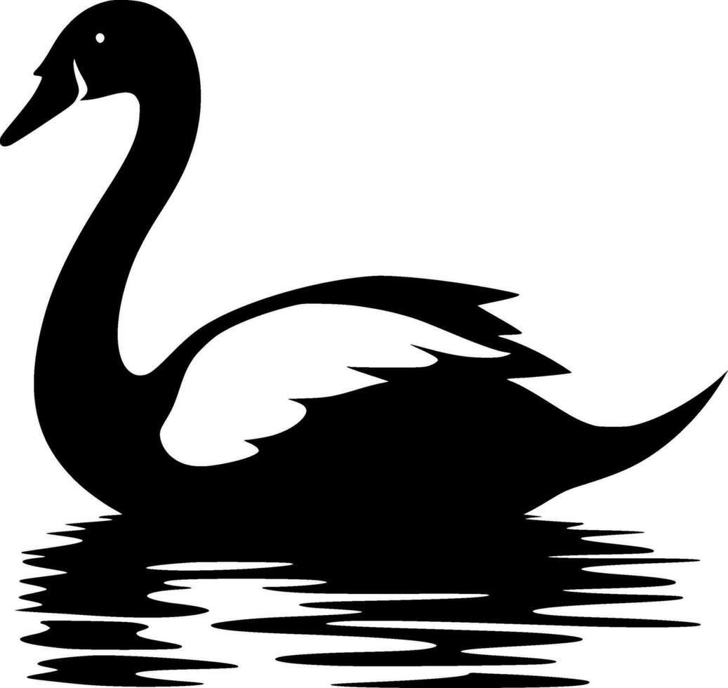 cisne - negro y blanco aislado icono - vector ilustración