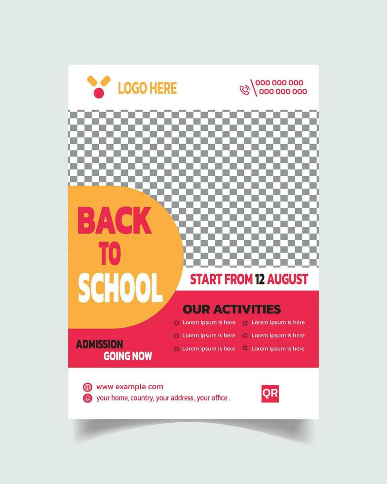 Creative Trending Admission Flyer and School Admission Advertisement Leaflet Vector File A4