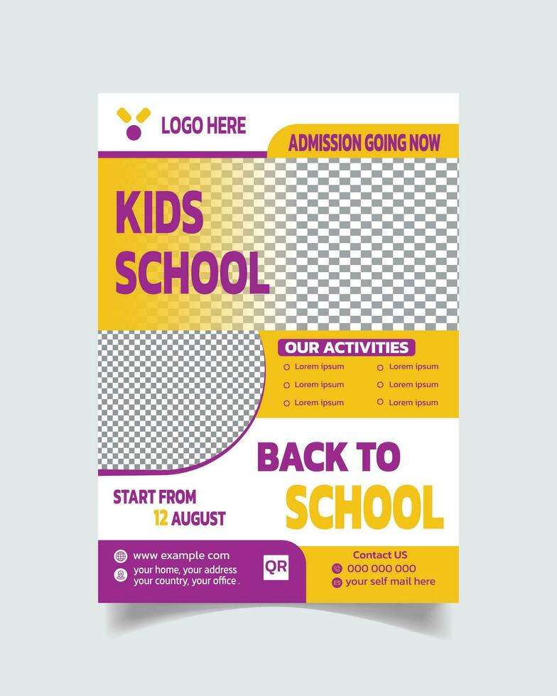 Students Admission Flyer and Creative School Admission  Leaflet Vector File A4