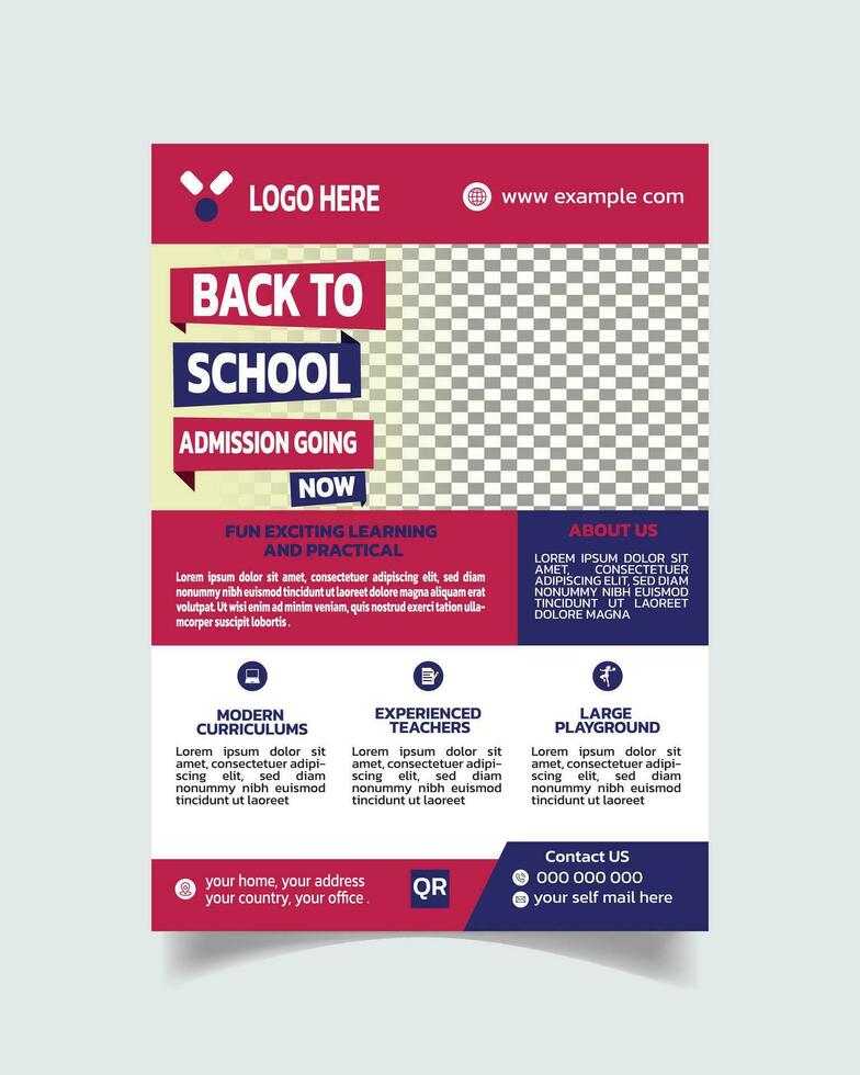 Luxury Admission Open Flyer or School Poster and   School Advertising Leaflet Vector File