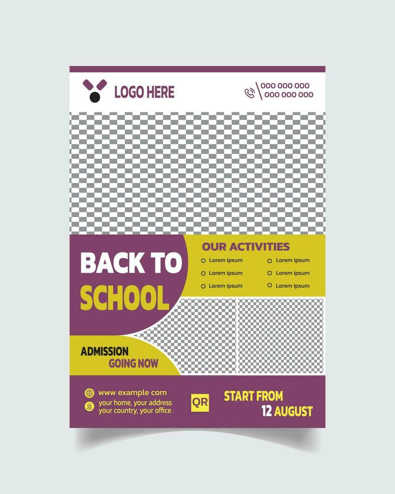 Unique Trending Admission Flyer and School Admission Advertisement Leaflet Vector File A4