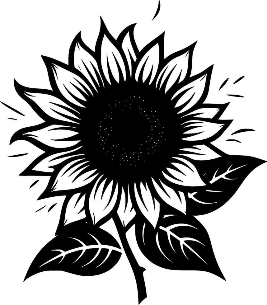 girasol, minimalista y sencillo silueta - vector ilustración