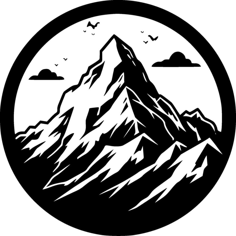 montañas - minimalista y plano logo - vector ilustración