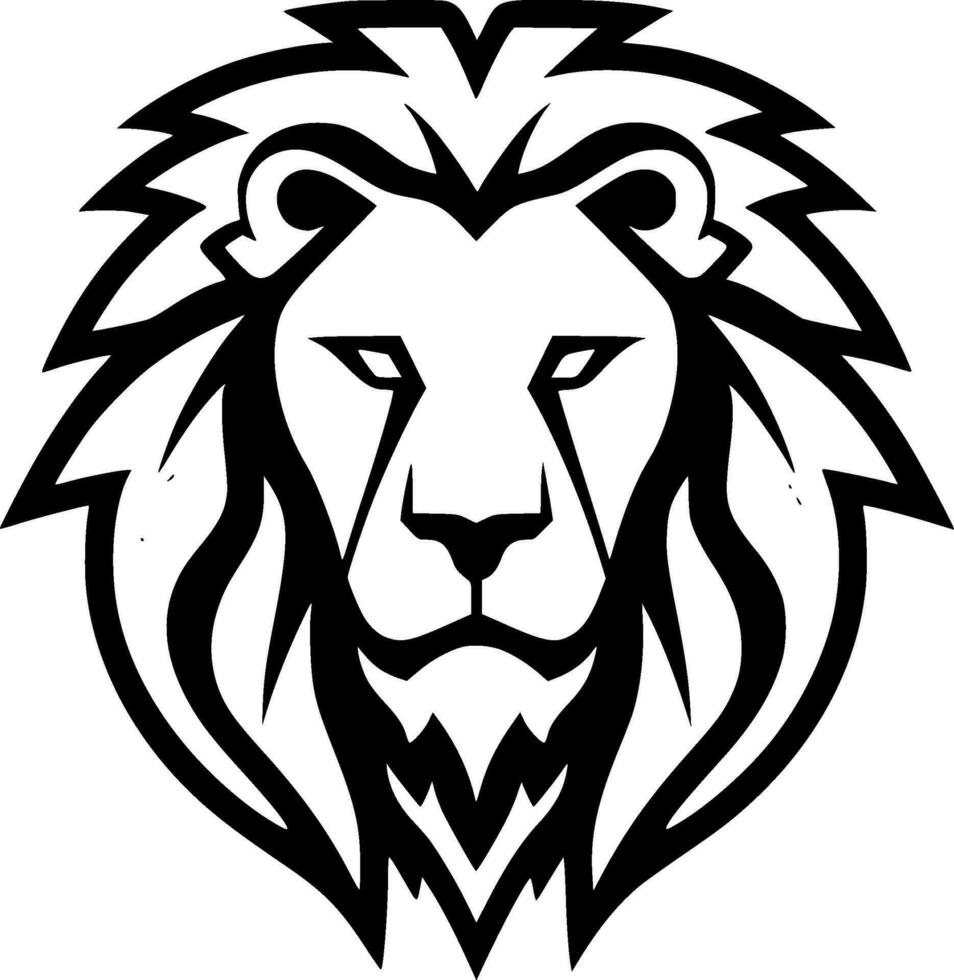 Lion, Minimalist and Simple Silhouette - Vector illustration