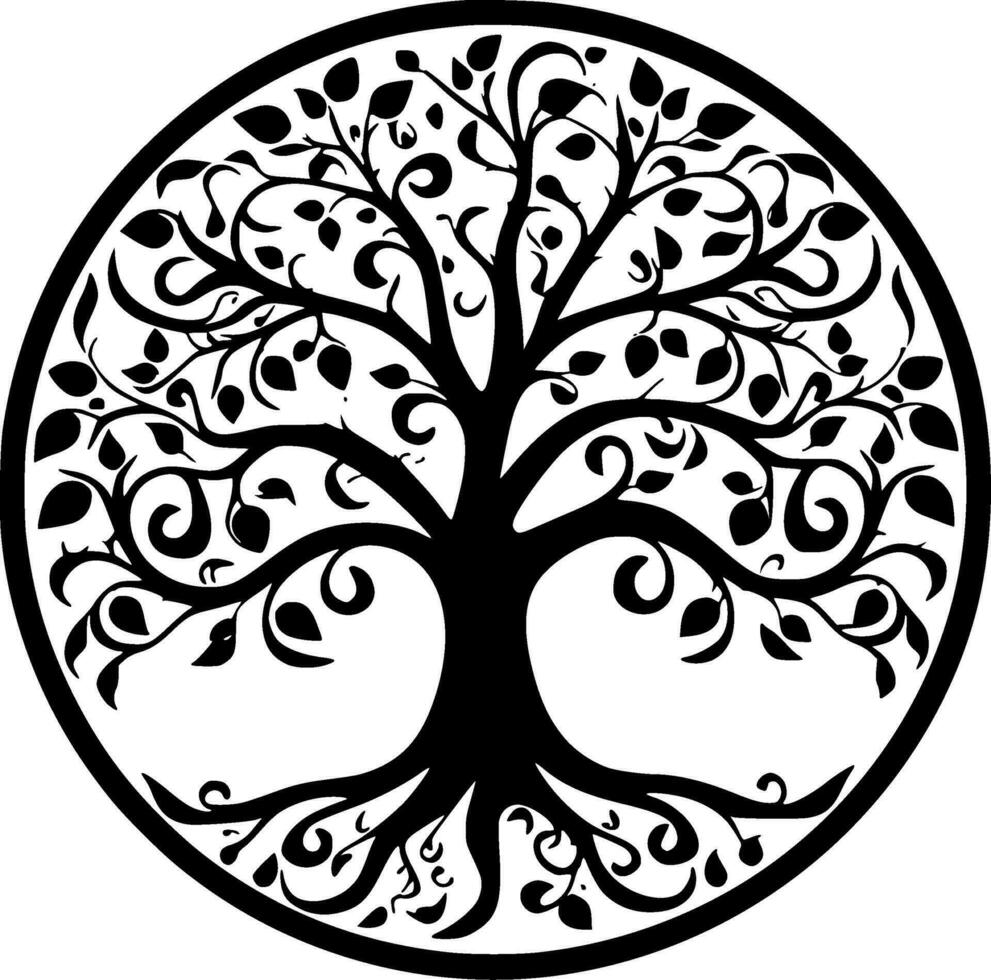 árbol - minimalista y plano logo - vector ilustración