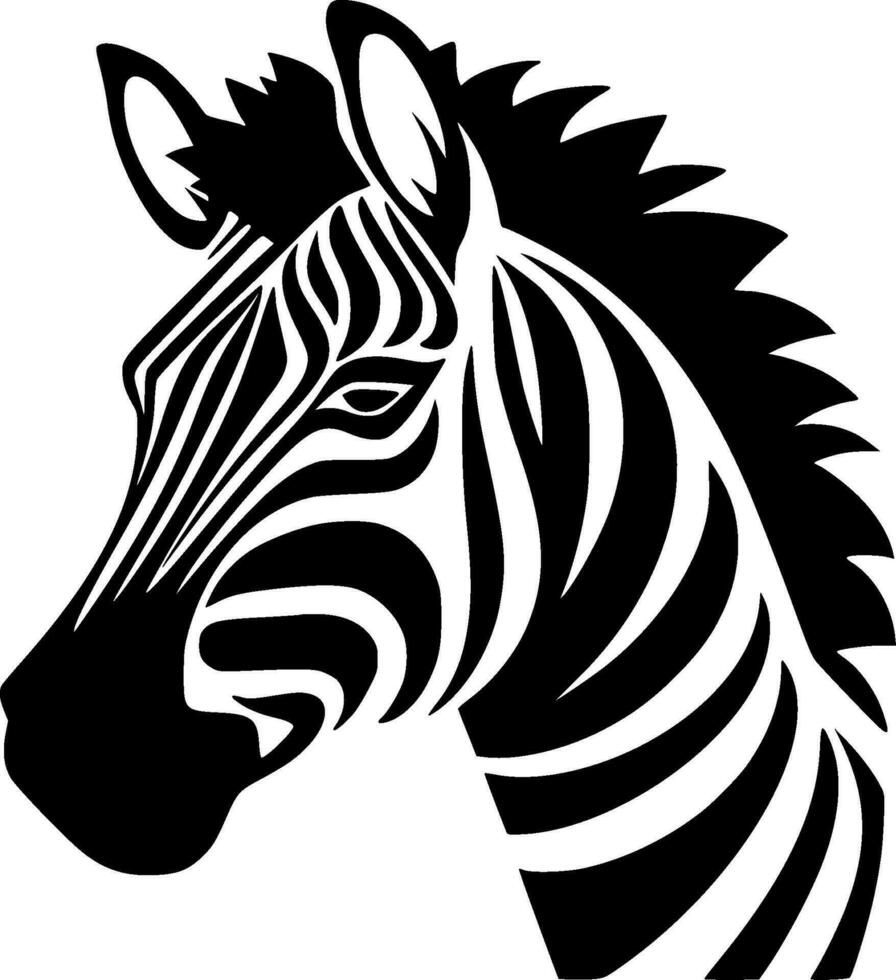 Zebra - Black and White Isolated Icon - Vector illustration