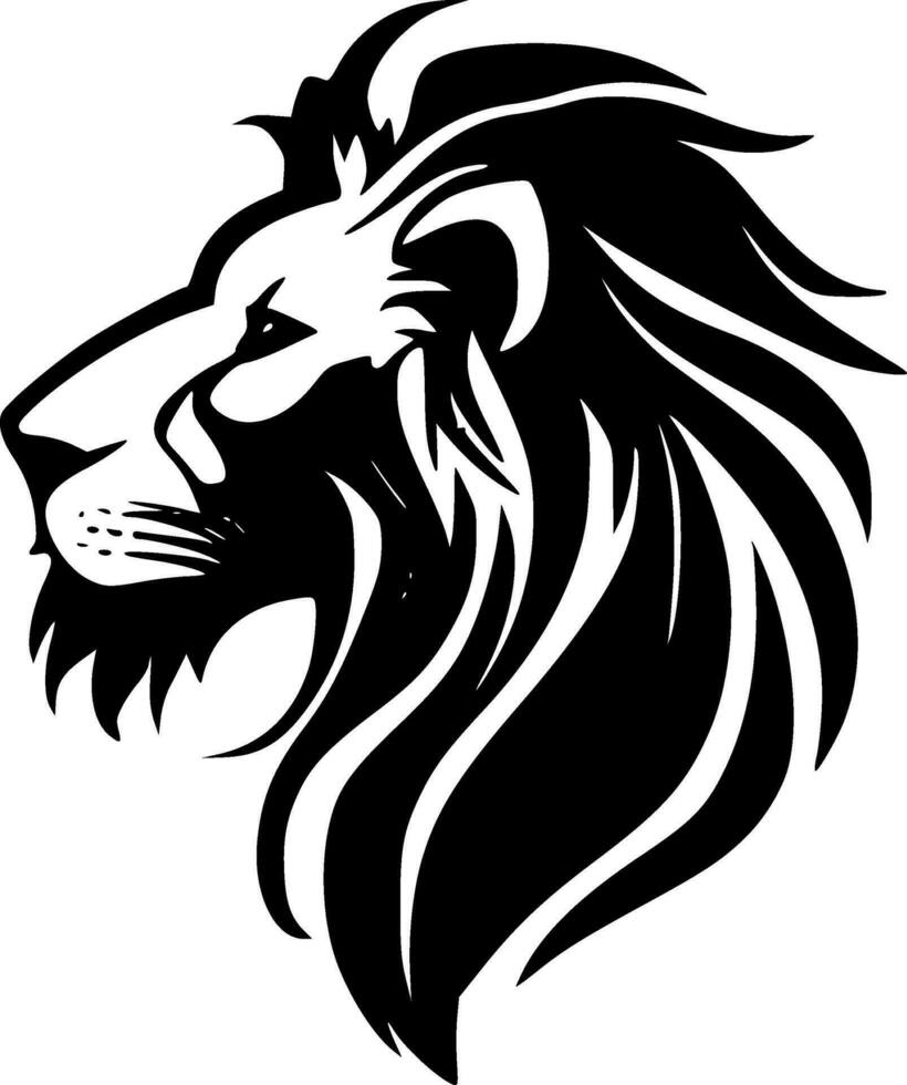 Lion, Minimalist and Simple Silhouette - Vector illustration