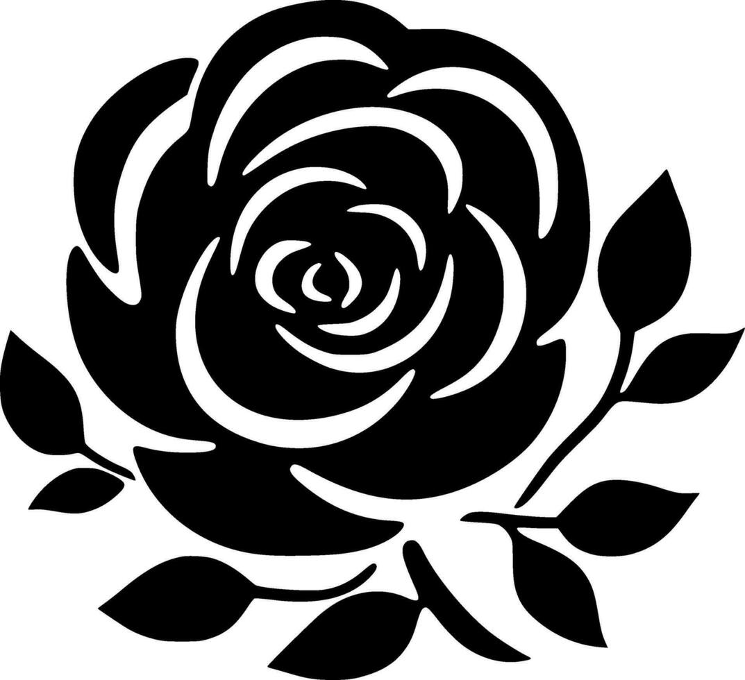 Rose, Black and White Vector illustration 35957025 Vector Art at Vecteezy