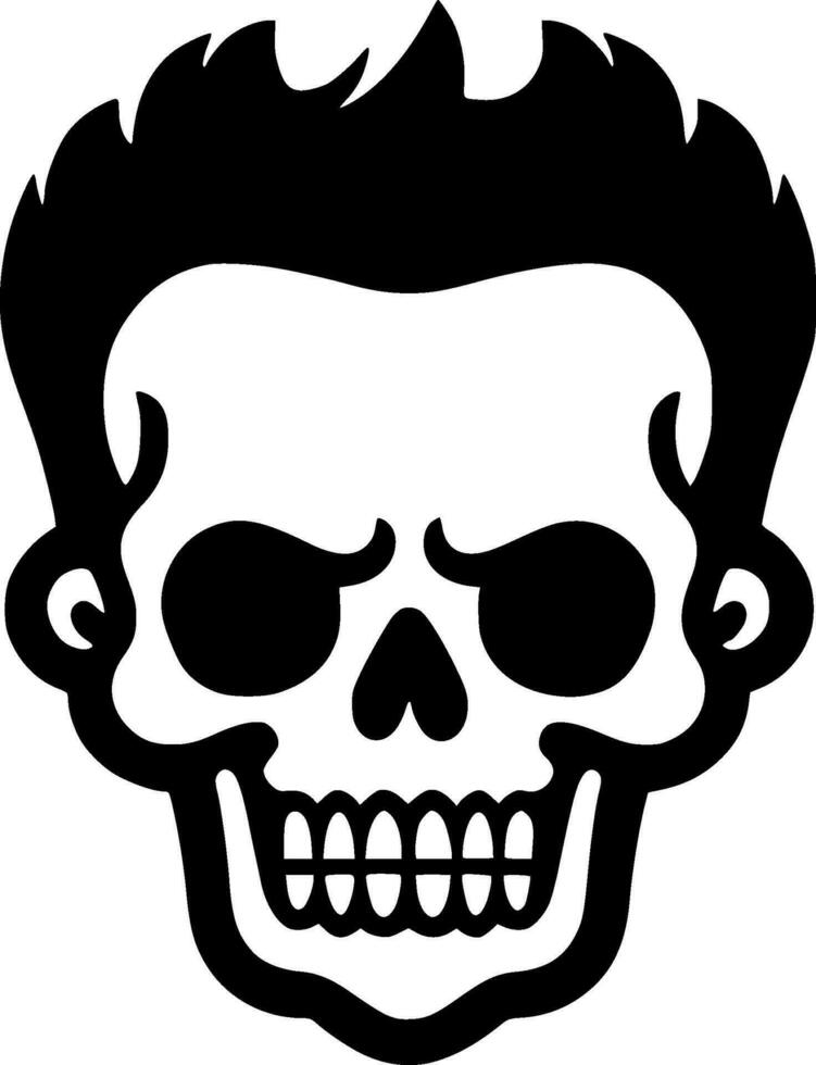 Skull, Black and White Vector illustration