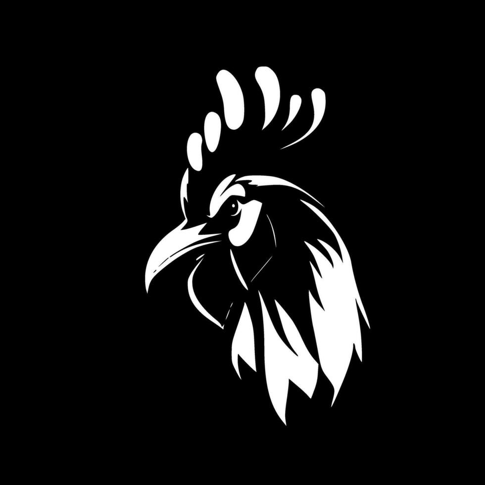 gallo - negro y blanco aislado icono - vector ilustración