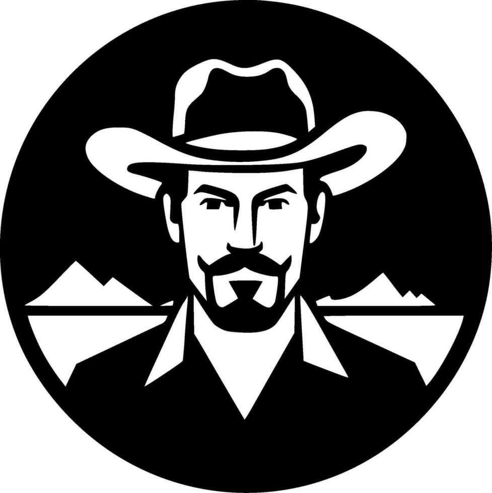 Western, Black and White Vector illustration