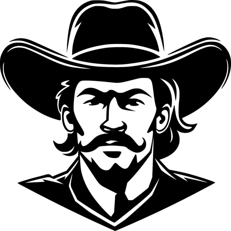 Western, Black and White Vector illustration