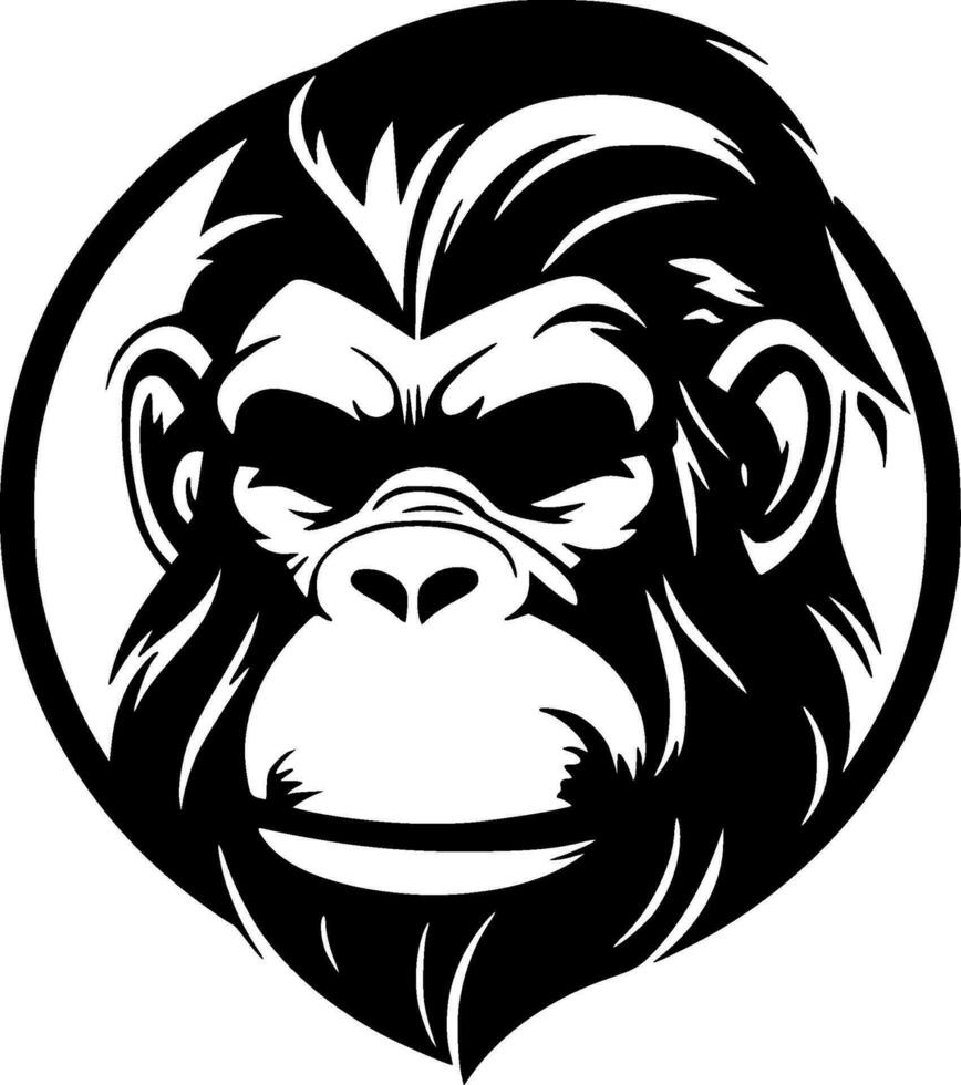 Monkey, Minimalist and Simple Silhouette - Vector illustration