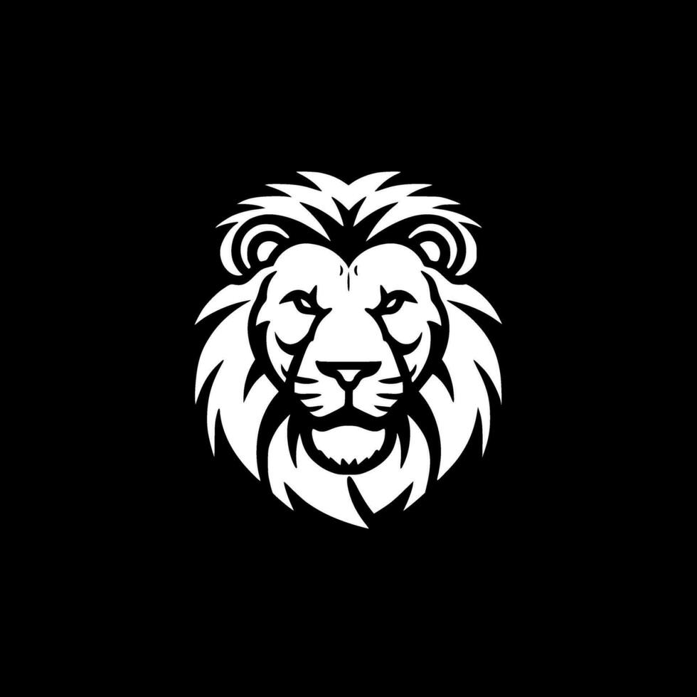 Lion - Black and White Isolated Icon - Vector illustration