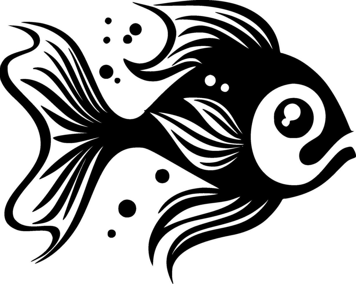 Fish - Black and White Isolated Icon - Vector illustration