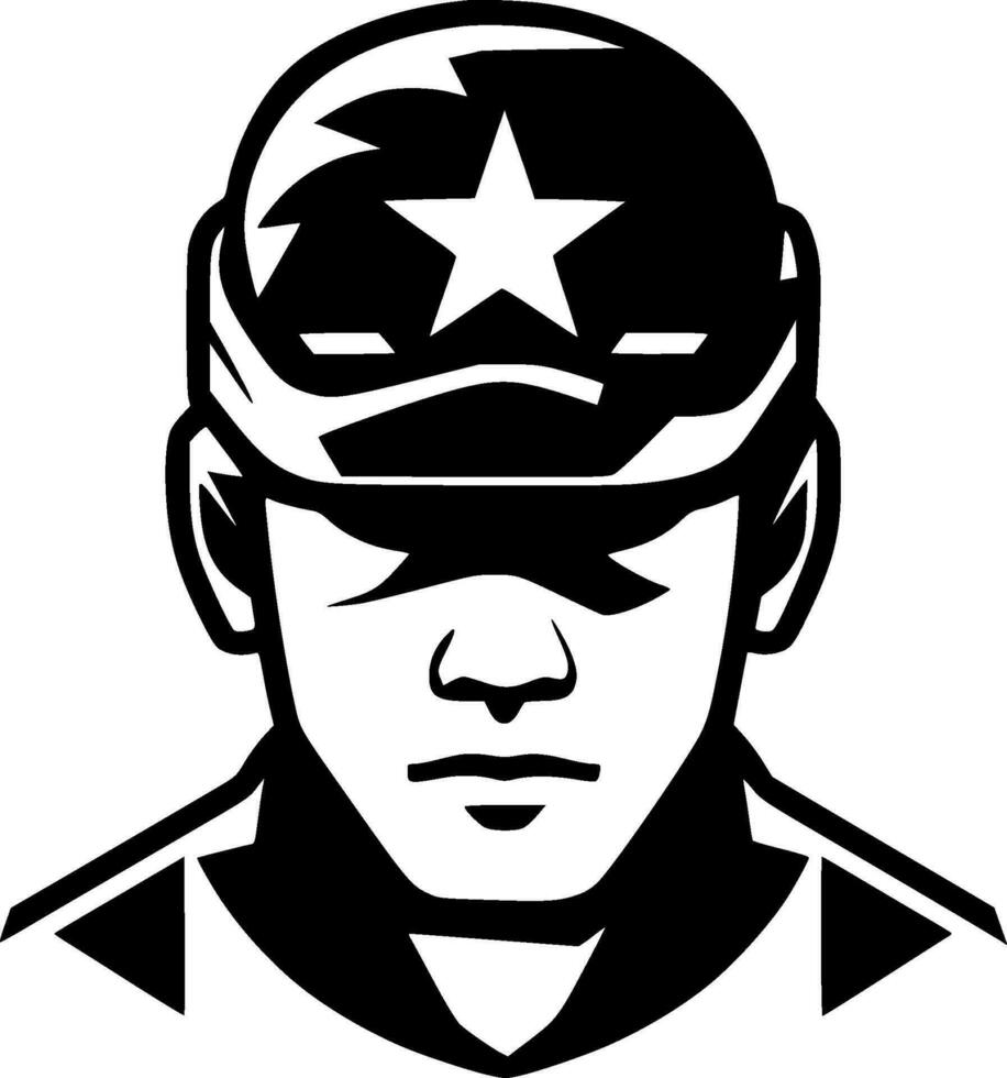 militar, negro y blanco vector ilustración