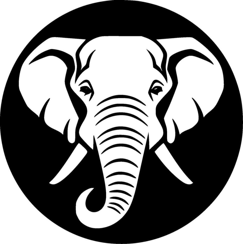 Elephant, Minimalist and Simple Silhouette - Vector illustration