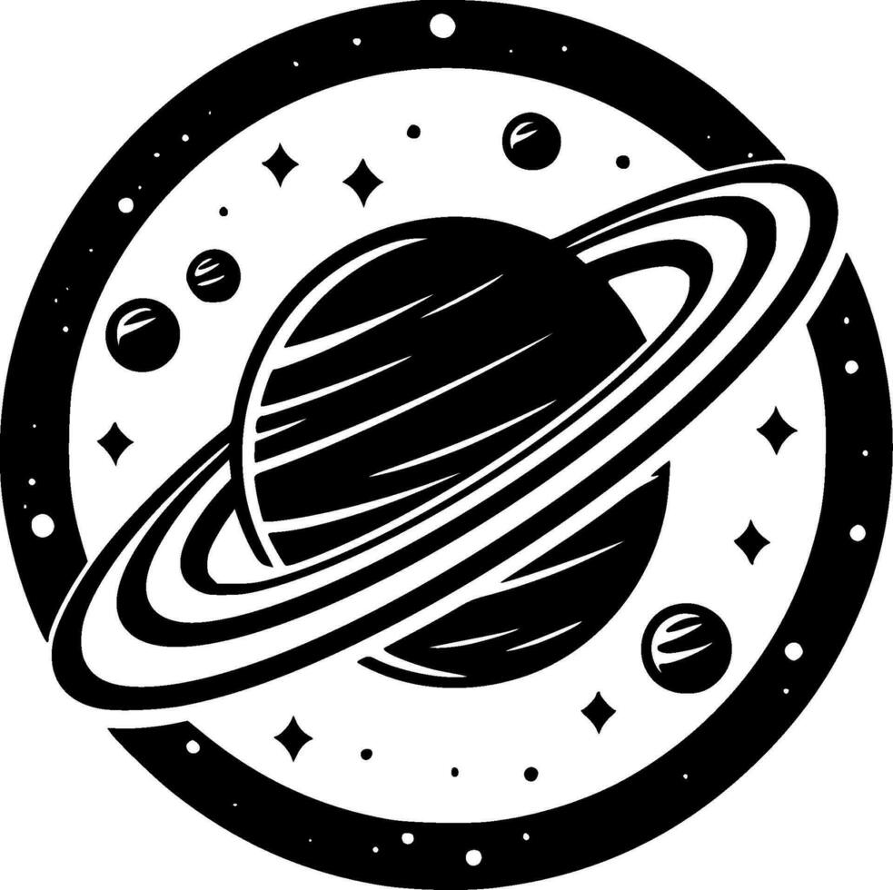 Galaxy, Black and White Vector illustration
