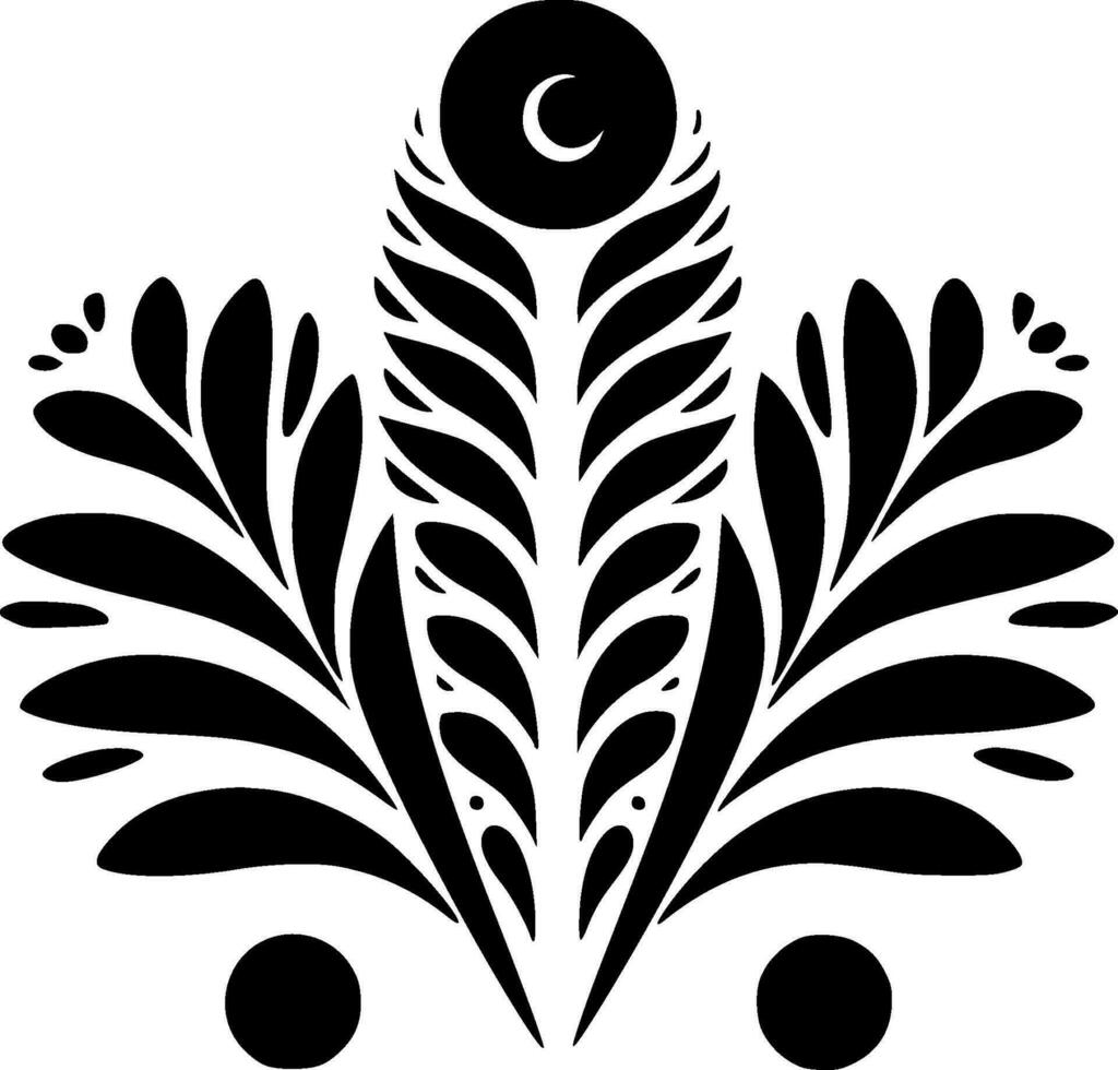 Boho - Black and White Isolated Icon - Vector illustration