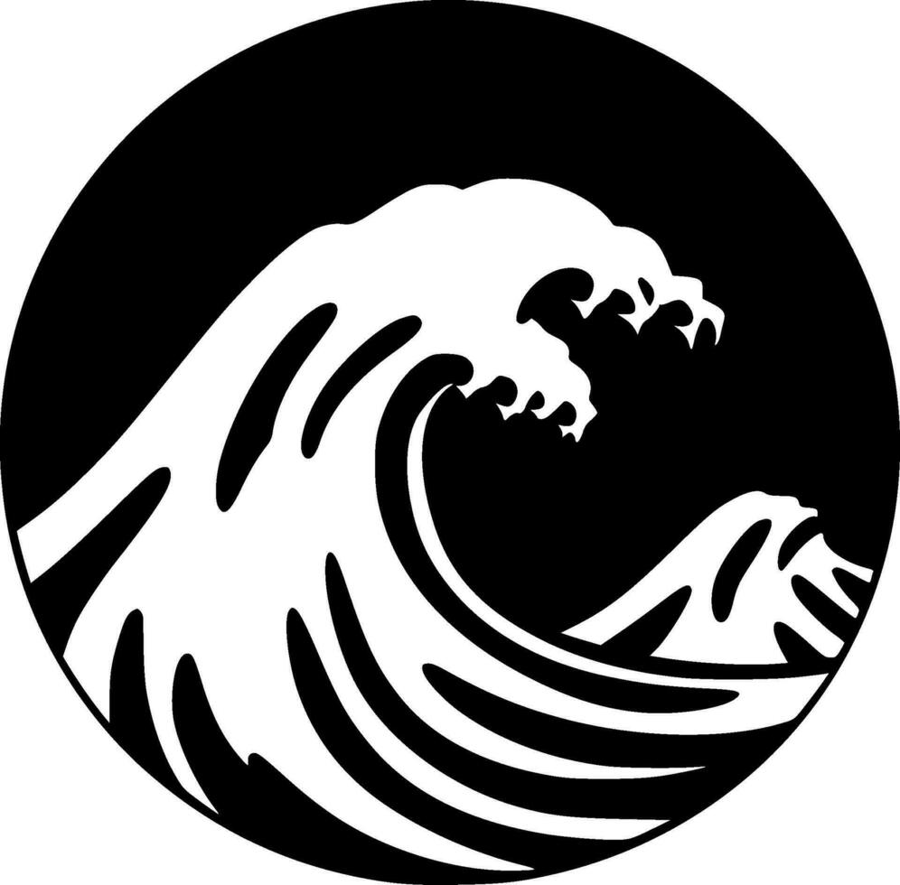 Wave, Minimalist and Simple Silhouette - Vector illustration