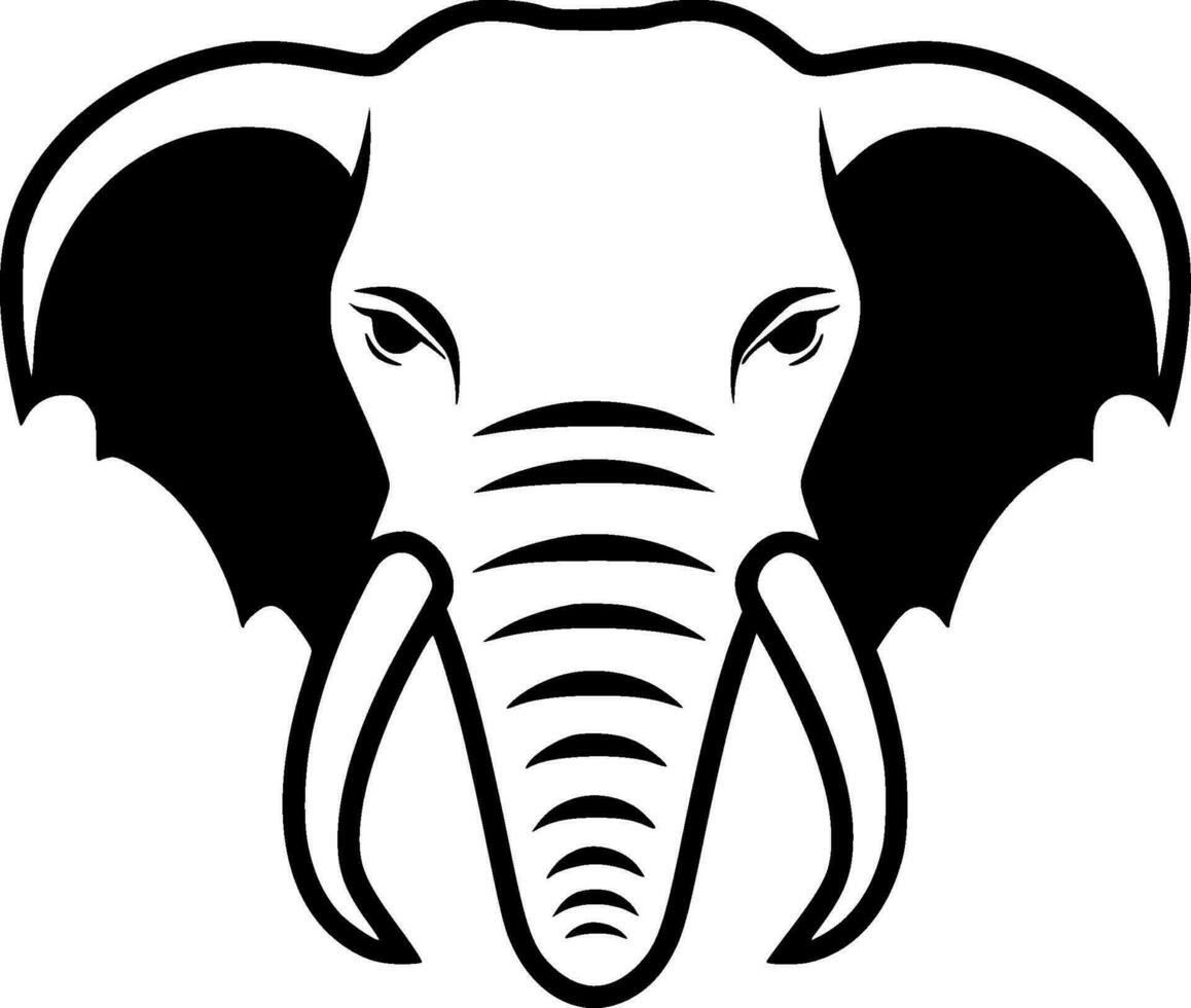 Elephant, Minimalist and Simple Silhouette - Vector illustration