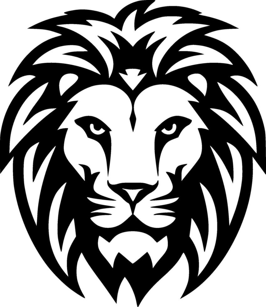 Lion, Black and White Vector illustration