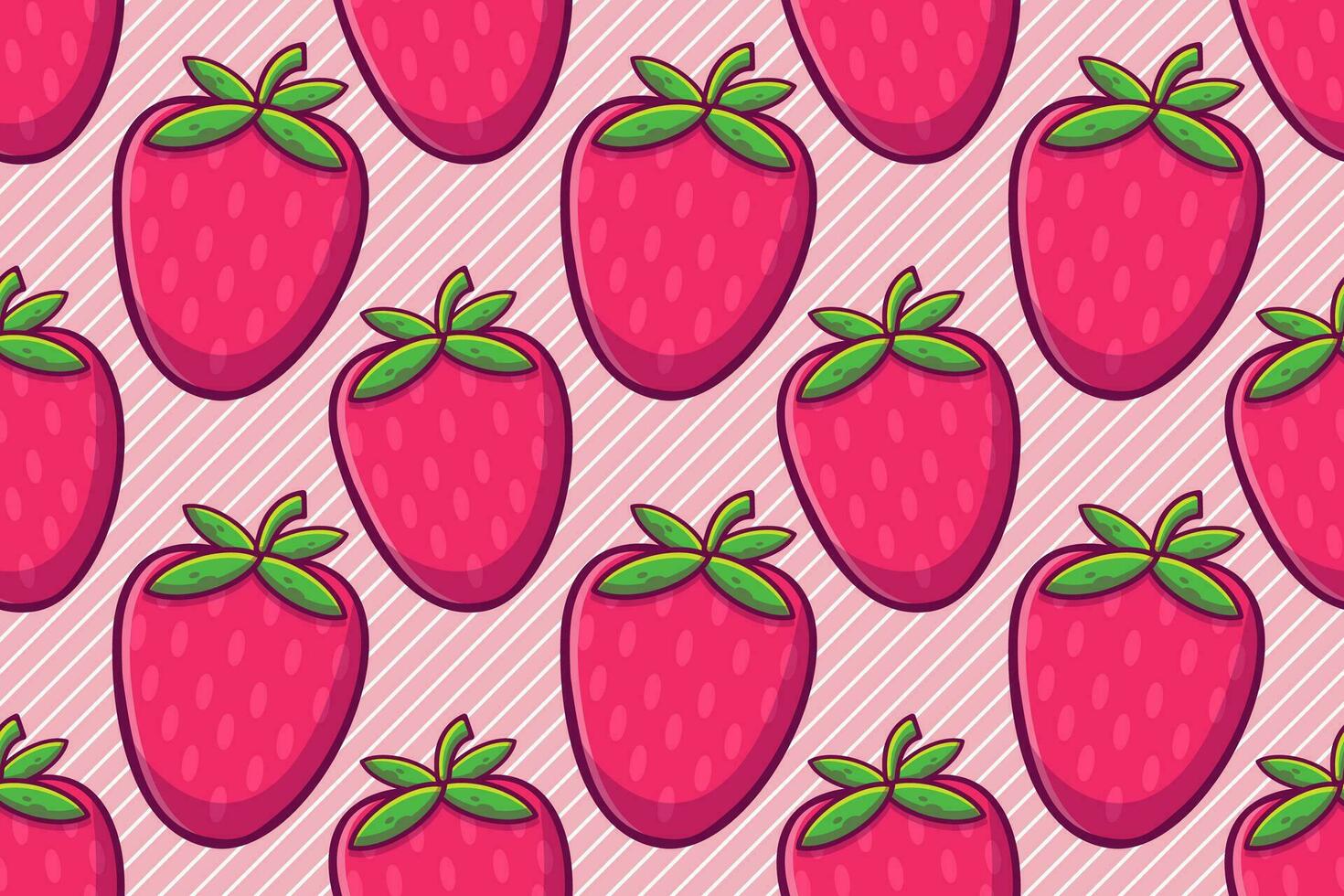 strawberry fruit seamless pattern vector illustration