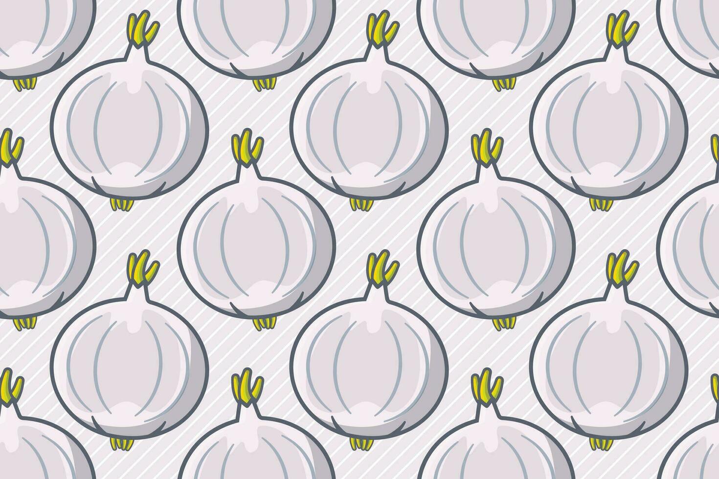 garlic vegetable seamless pattern vector illustration