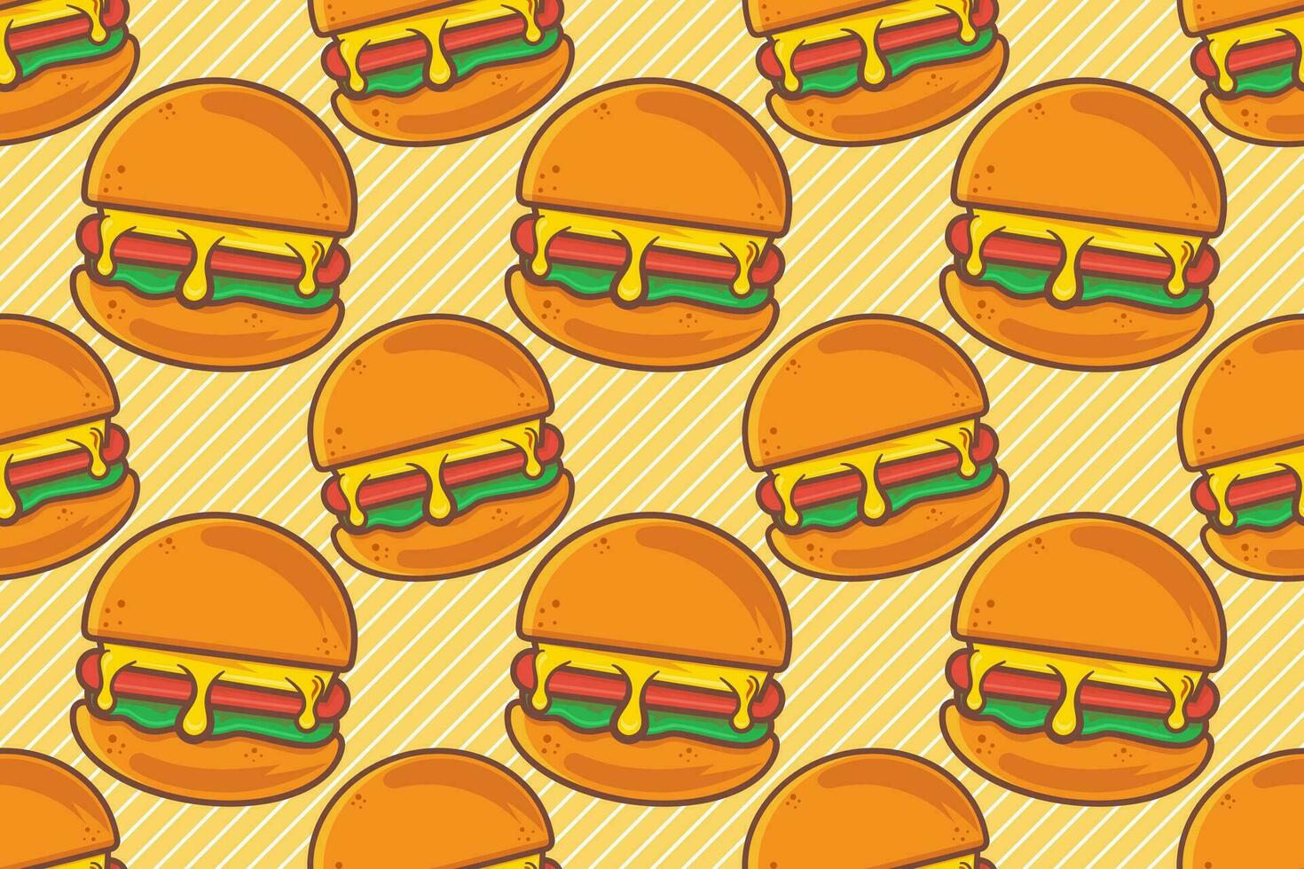 hamburger food seamless pattern vector illustration