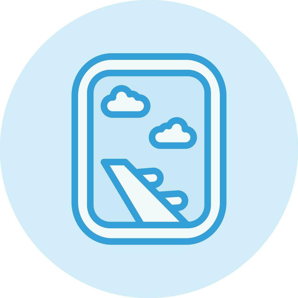 Ilustración de diseño de icono de vector de ventana de avión