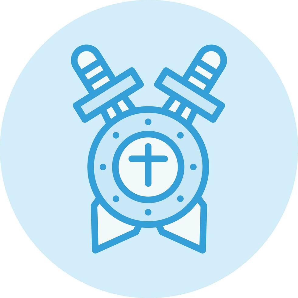 Shield with sword Vector Icon Design Illustration