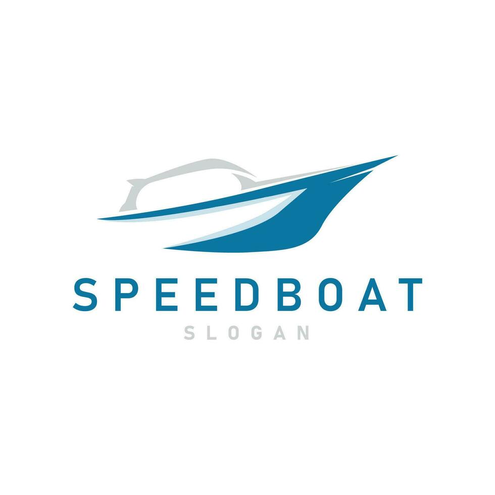 Speed boat logo vector sea ship sailboat design for ship company templet illustration