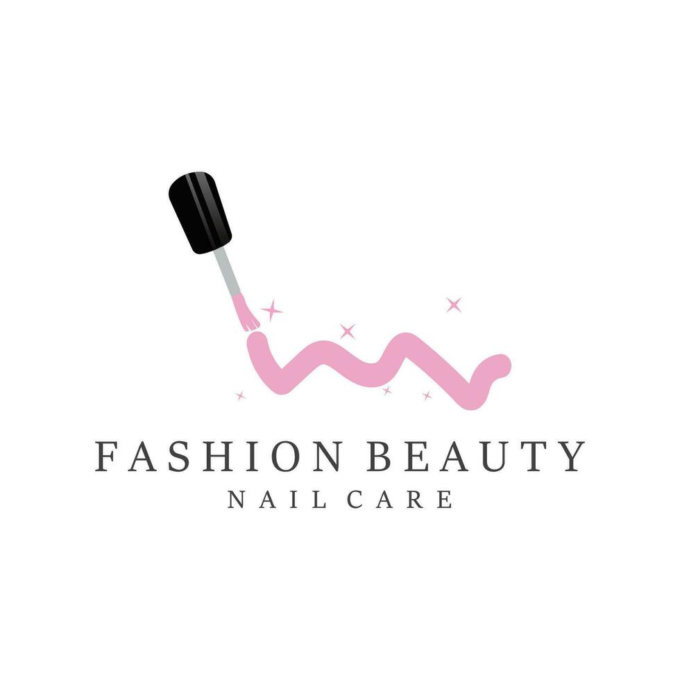 Beauty Nail Care Logo Vector Illustration Design Template