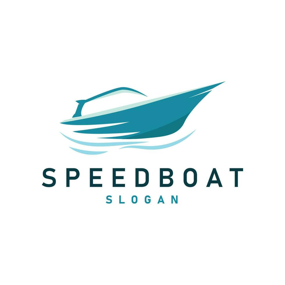 Speed boat logo vector sea ship sailboat design for ship company templet illustration