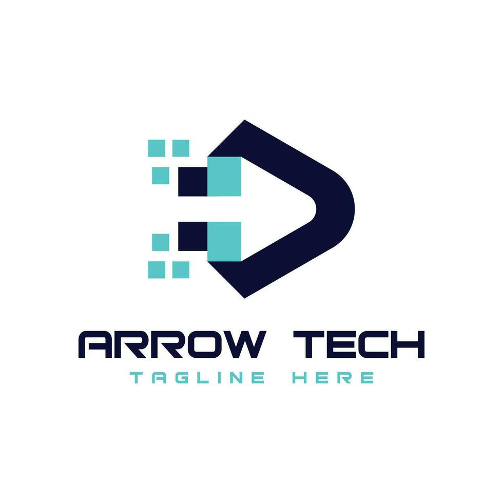 Arrow Technology Logo design creative unique modern simple concept for Data Technology and Tech company vector