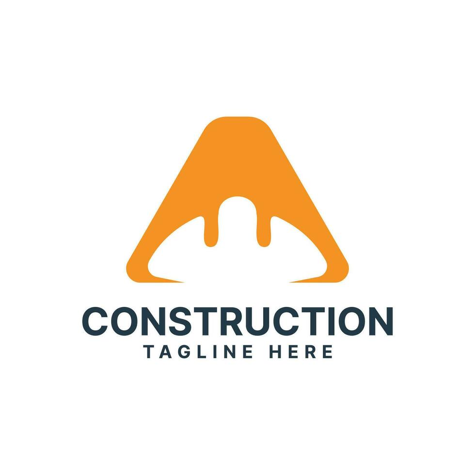 Construction Builder cap Logo design creative modern unique concept vector