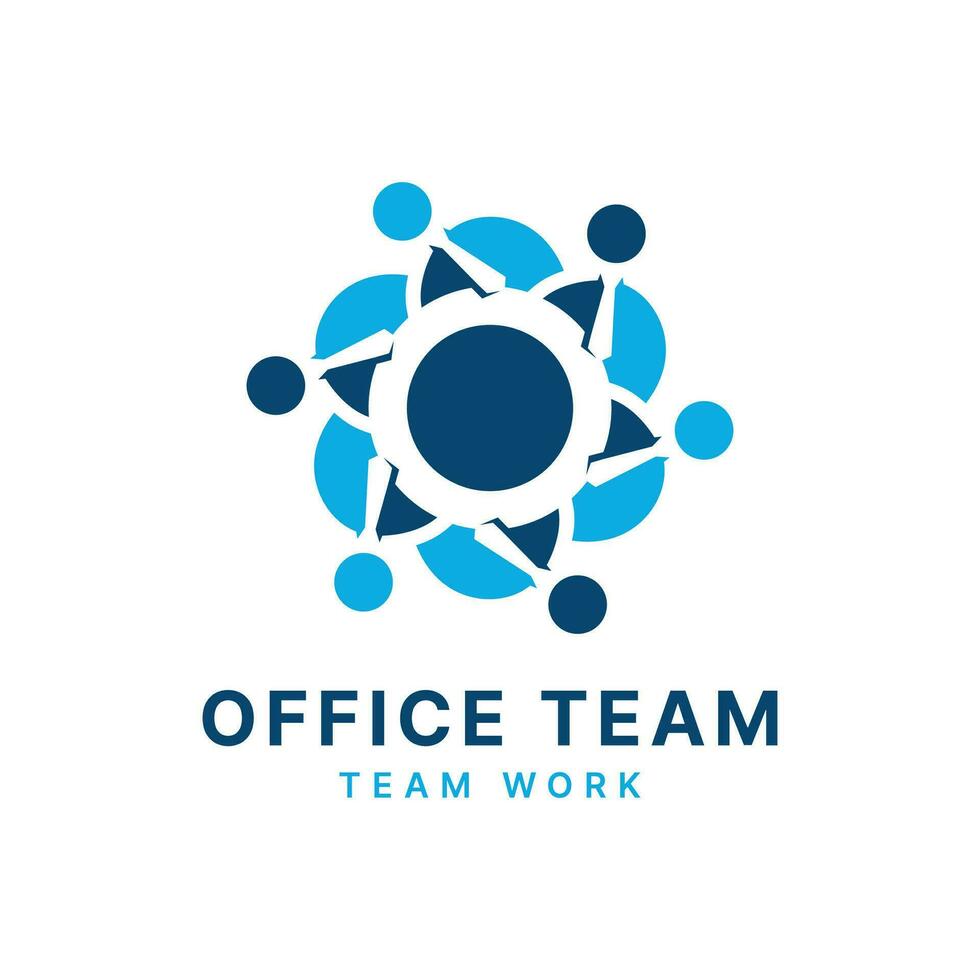 Office team workers Logo design creative and modern circle concept with people teamwork vector