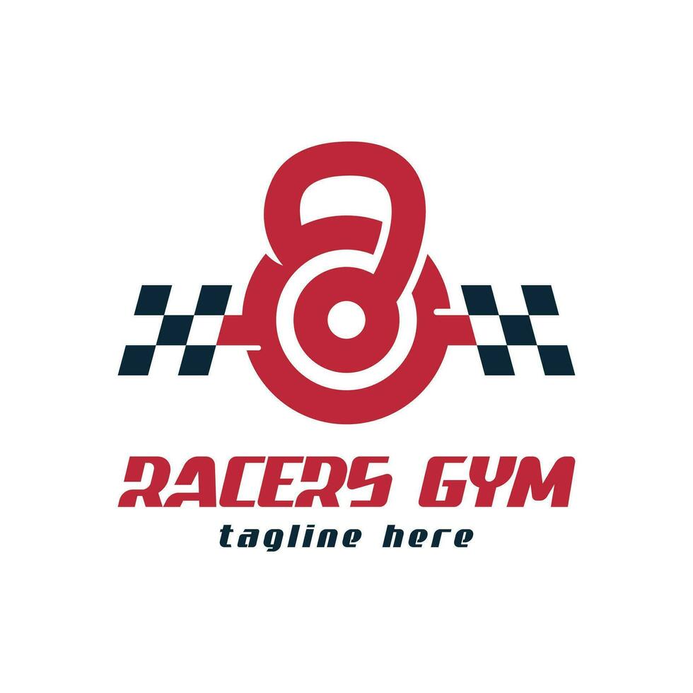 Racers gym Logo design creative concept modern simple vector