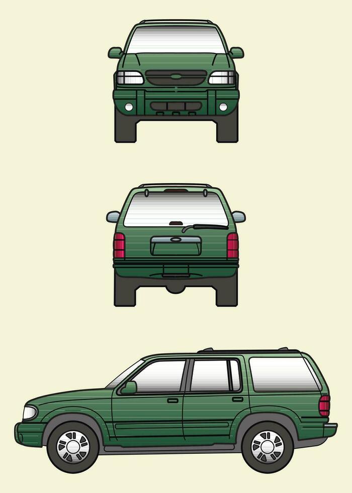 Ford Escape car blueprint vector