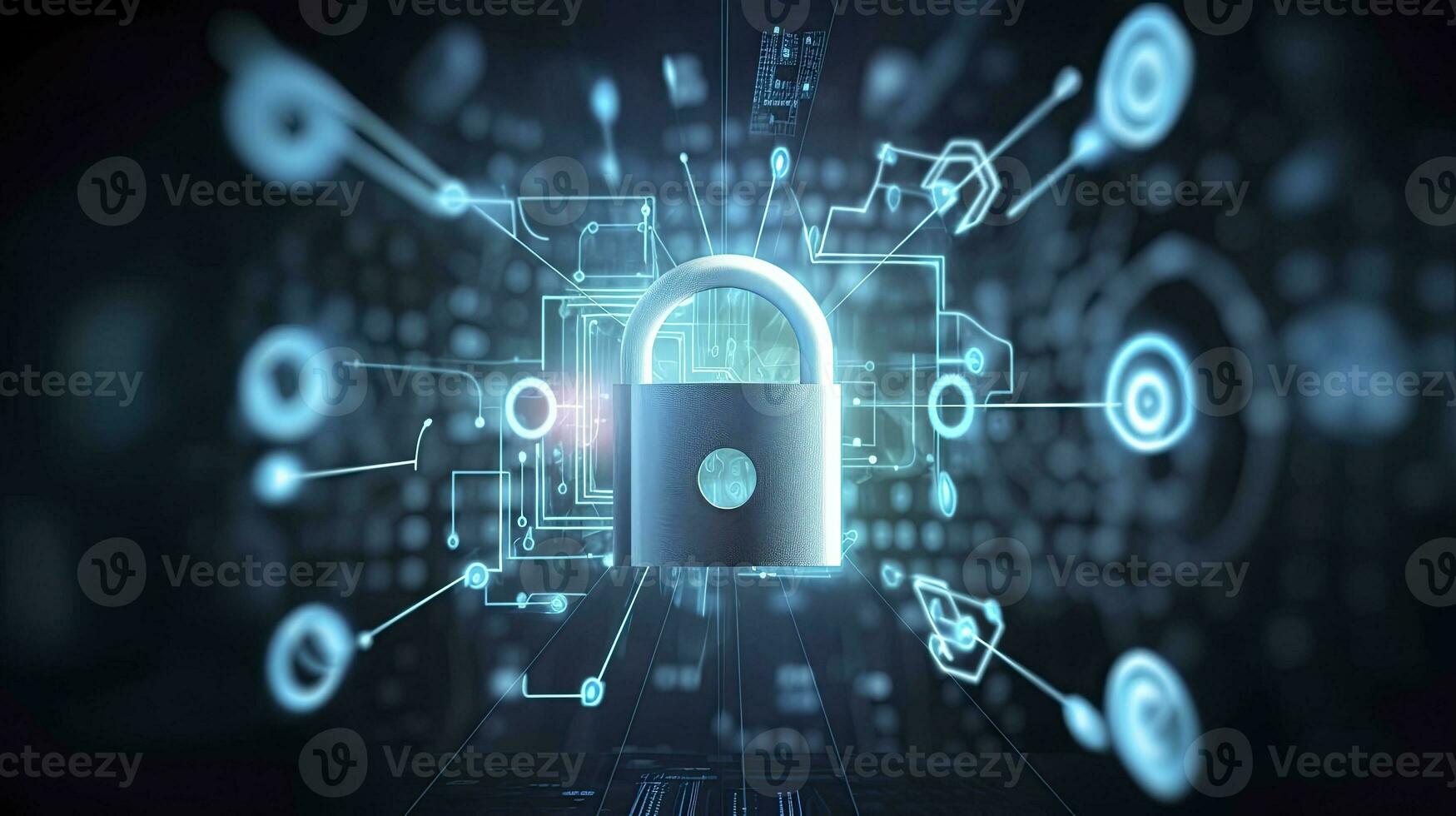 AI generated Cybersecurity privacy protection concept. AI Generated photo