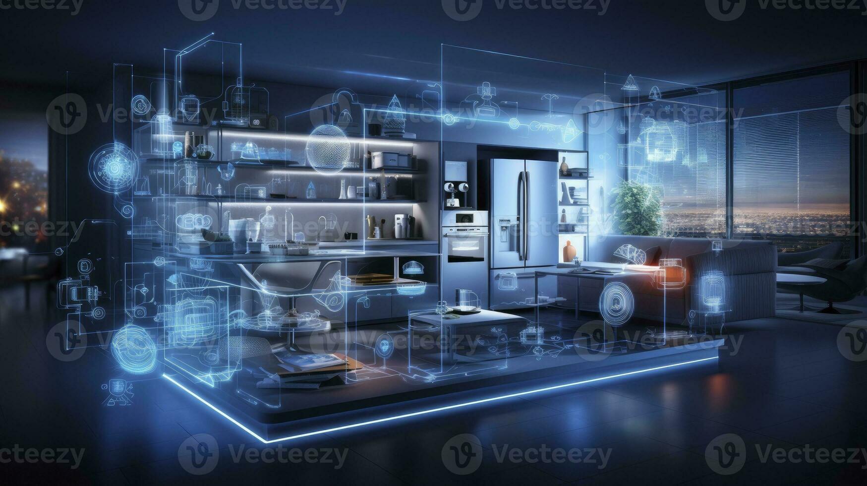 AI generated Connected Living, The IoT Revolution in Smart Homes. AI Generated photo