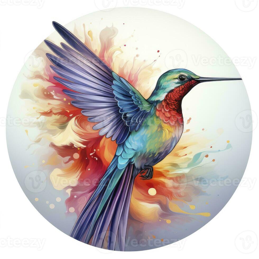 AI generated Hummingbird clipart on white background. AI Generated photo