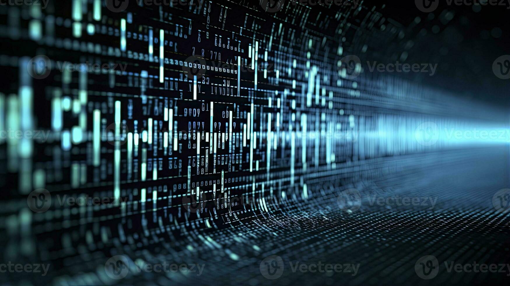 AI generated An abstract digital background with binary code and AI algorithms running in the background. AI Generated photo