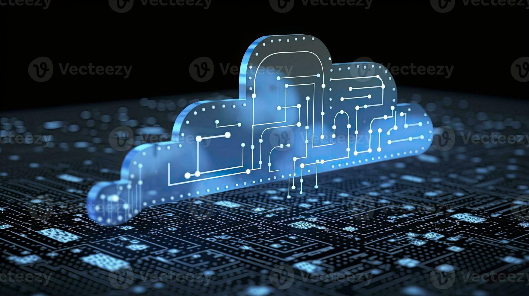 ai generado resumen nube informática tecnología concepto. generativo ai. foto