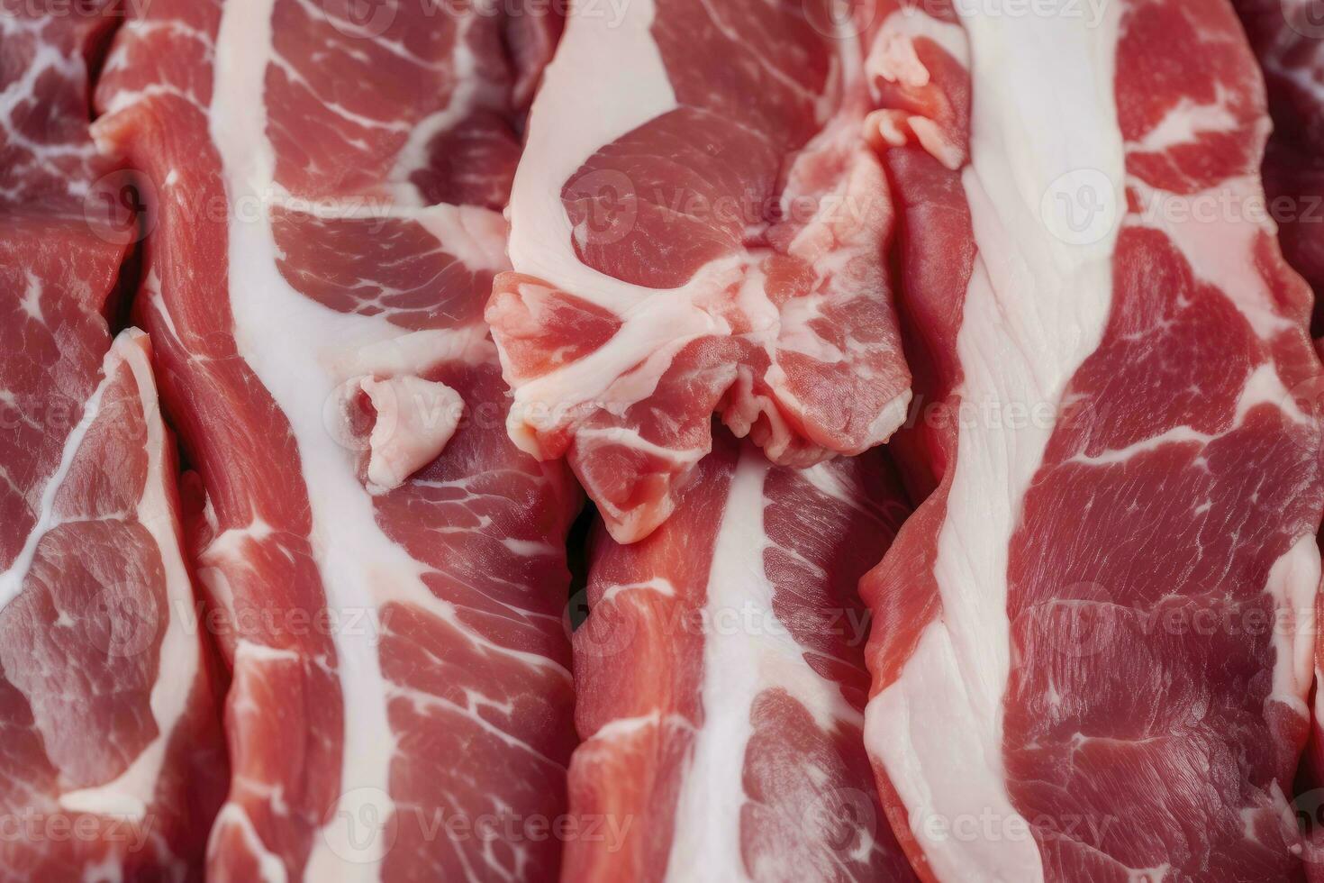 AI generated Macro shot of pork meat. Meat textured background. Beef steak is raw and juicy. AI Generated photo