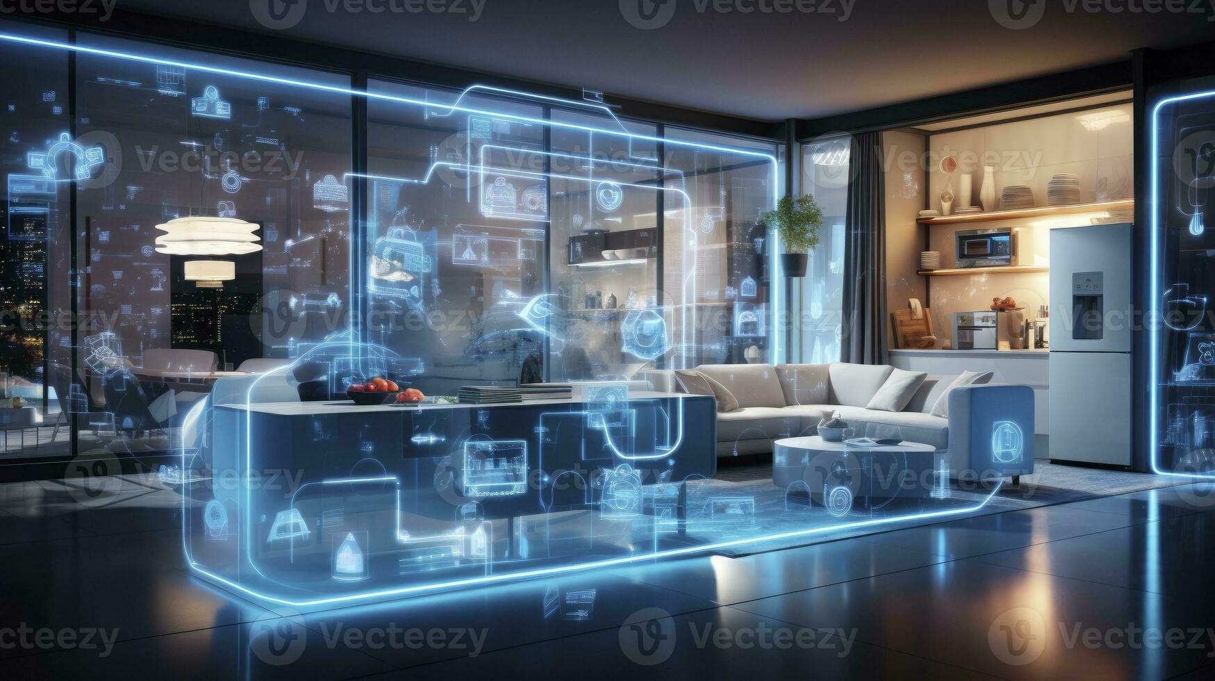 AI generated Connected Living, The IoT Revolution in Smart Homes. AI Generated photo