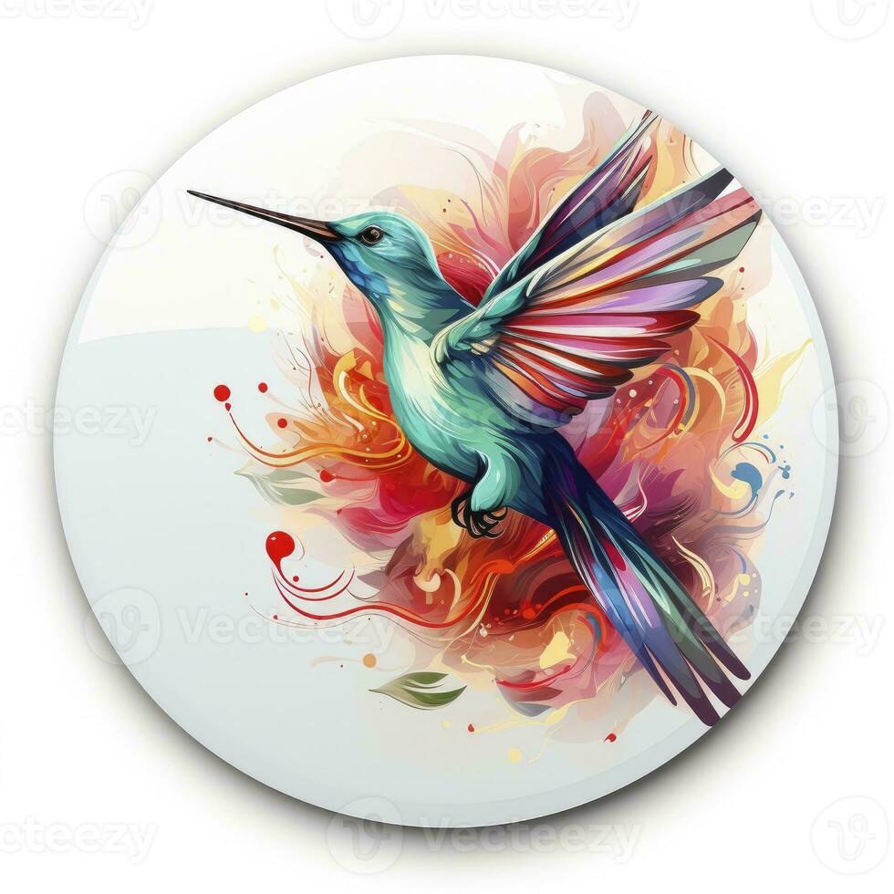 AI generated Hummingbird clipart on white background. AI Generated photo