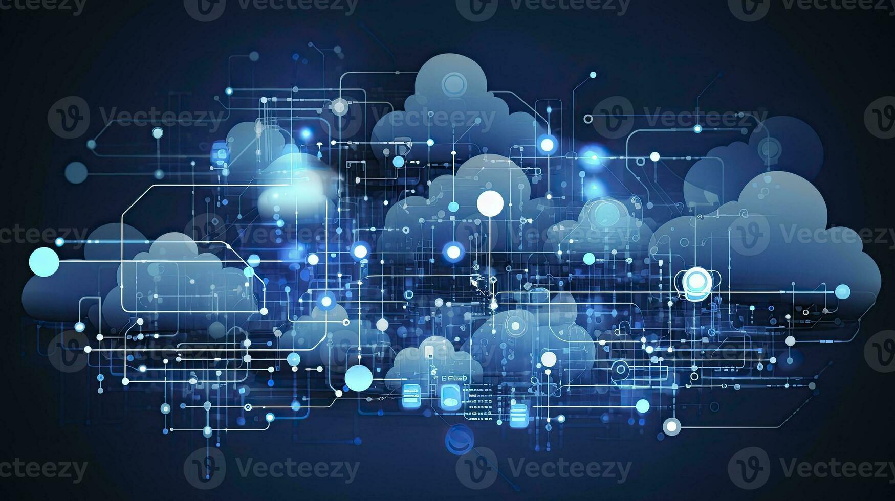 AI generated Abstract cloud computing technology concept. Generative AI. photo