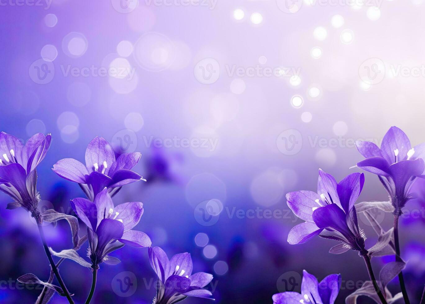 AI generated Abstract spring background with purple flowers. AI Generated photo